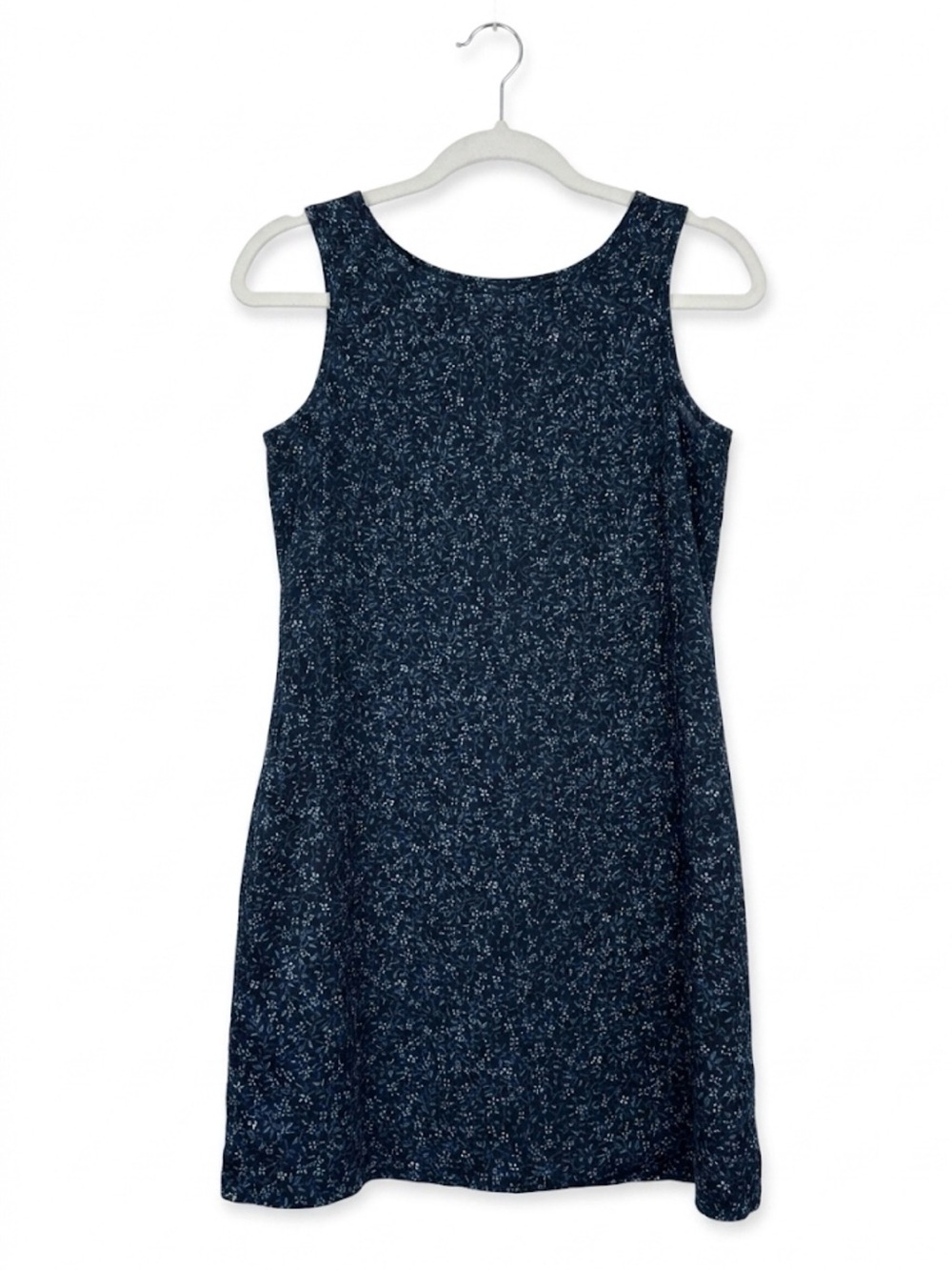 Sleeveless Navy Floral A-Line Dress